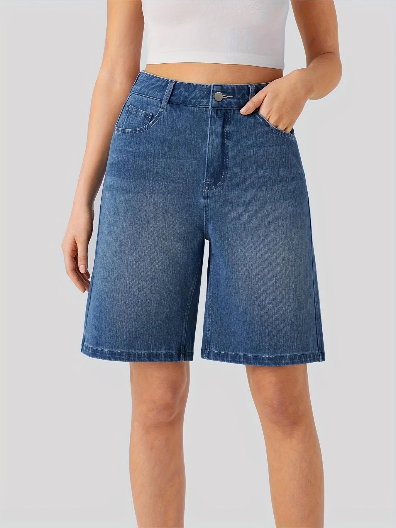 2025 European & American Loose Mid-length Slimming Women s Denim Shorts Small