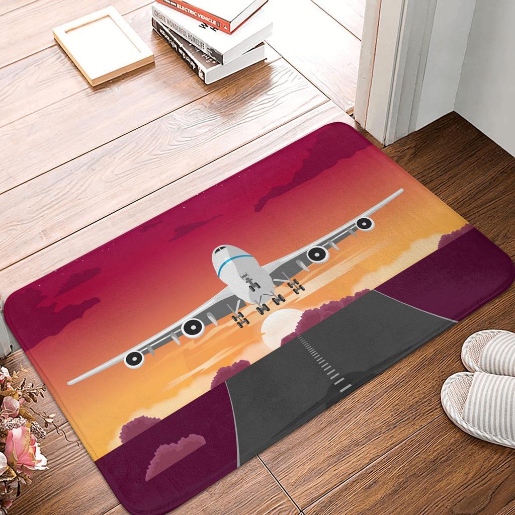 Aviation Departures Arrivals Doormat Anti-Slip Bath Kitchen Mat Bedroom Balcony Floor Door Entrance Carpet Rug