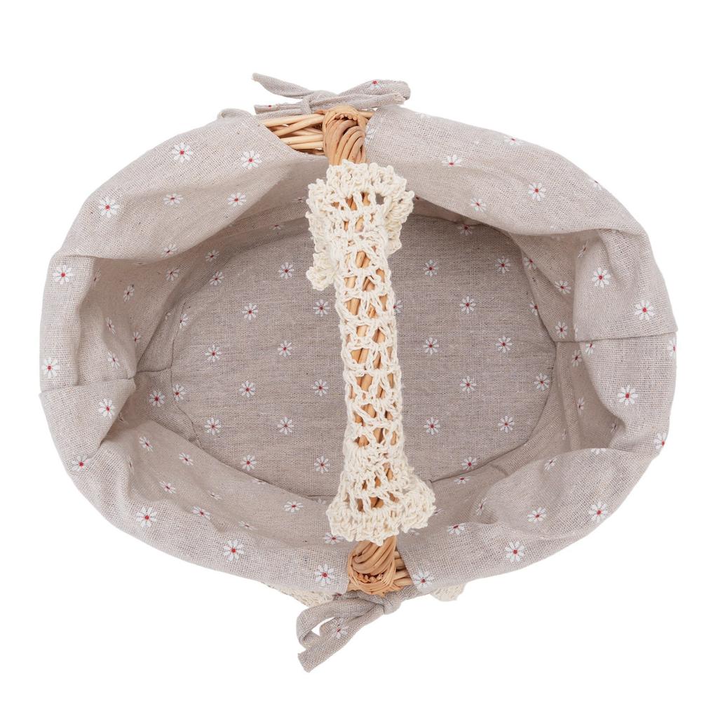 Picnic Basket with Removable Liner Hand Woven Empty Picnic Hamper Basket with Handle for Easter Camping Wedding Gathering