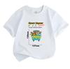 Kids Boys Girls 100% Cotton O-neck Short Sleeve T-shirt, Funny Cartoon Van Adventure Characters Print Casual Summer Soft Breathable Tee for Children D