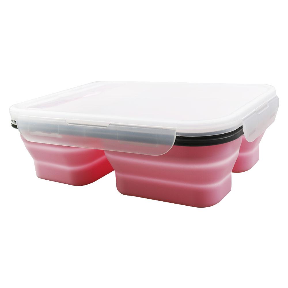1 Stück 1300 ml Silikon Faltbare Tragbare Lunchbox Mikrowellenofen Schüssel Faltbarer Lebensmittelaufbewahrungsbehälter Waschbarer Deckel Geruchlos