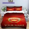 Arsenal F Custom Name Pattern Bedding,Quilt Set Quilt Cover Pillowcase Home Birthday Gift(1 * Duvet Cover + 2 * Pillowcase, Without Core)