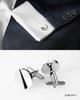 Tabarat Brass Geometric Made In Japan Men's Cufflinks, (Silver)