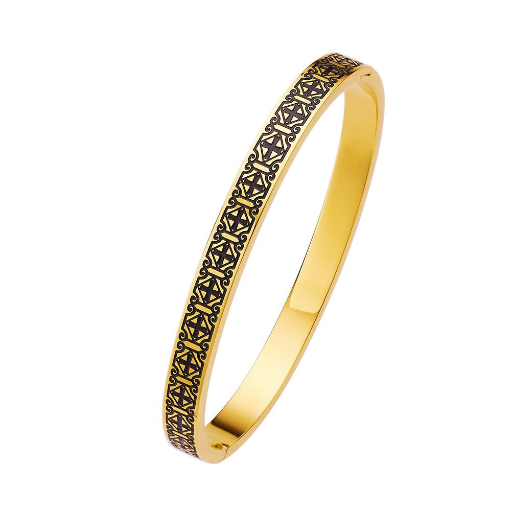 Fashionable Enamel Jewelry Jewelry Gift Bracelet Black and White Diamond Pattern Bracelet