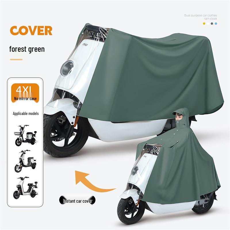Women's Electric Car Rain Cover - Long, Full Body, Storm-Proof, One-Piece Thickened and Enlarged Poncho.