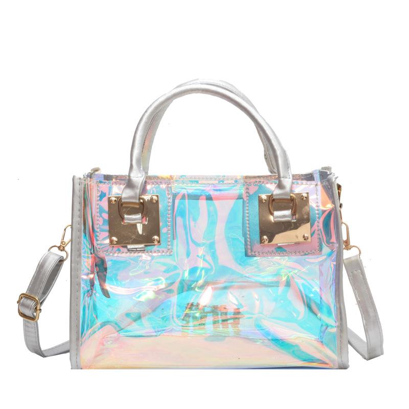Fashion bag summer jelly transparent bag pvc handbag fashion women's bag shoulder messenger bag transparent bag