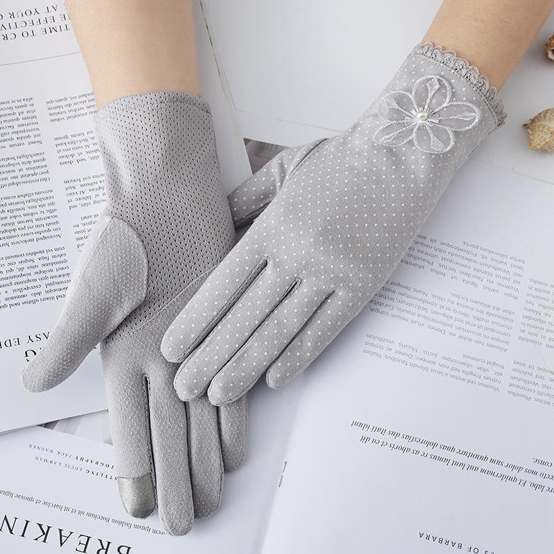 Women’s Summer Lace UV Protection Gloves, Short Touchscreen Anti-Slip Breathable Gloves for Driving Cycling