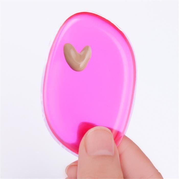 1PC Houppette &amp; Eponge en Gel Silicone en Rose-Bleu pour Cosmetique BB crème Outil de Maquillage-Couleur Aléatoire