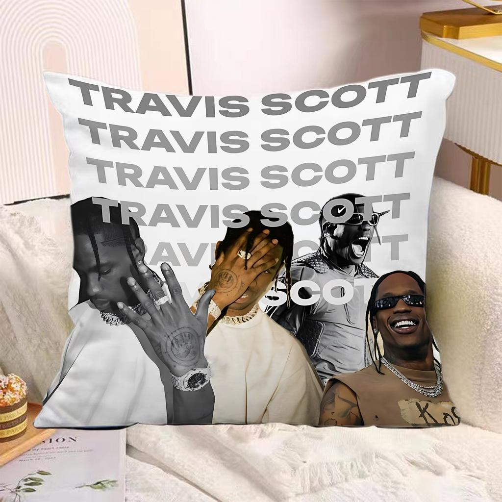 Rapper Pillow Covers Cartoon Sofa Decorative Home Doublesided Printing Short Plush Cute Cushion TTravis SScott Cover