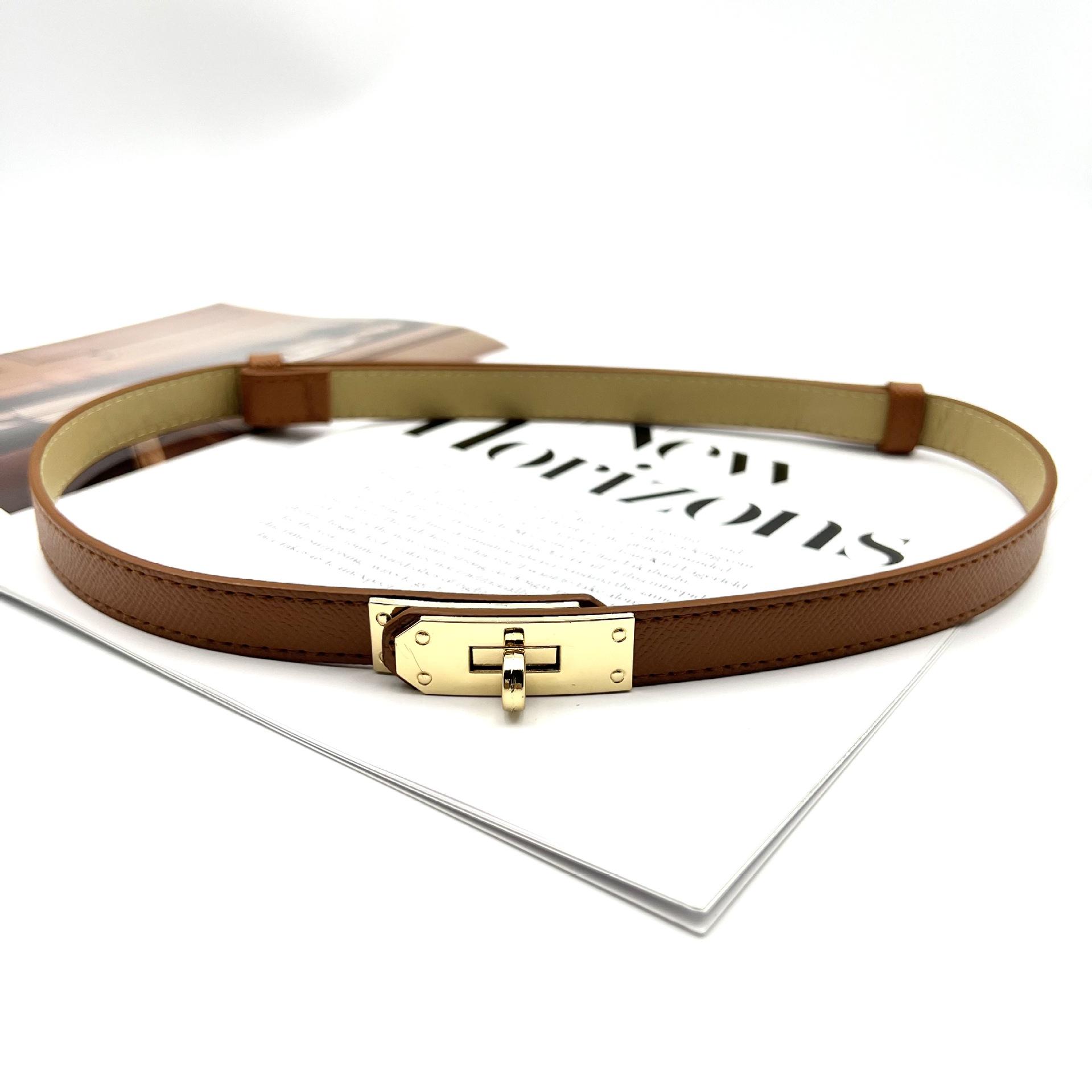 

Модный регулируемый тонкий ремень, роскошный черный женский дизайнерский пояс из искусственной кожи, корейский корсет с металлической пряжкой, ремни для женщин, белый 100cm коричневый