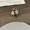 Punk Rhinestone Bee Ring Enamel Design Colorful Bee Ring Trendy Vintage Bee Ring  Casual Wear