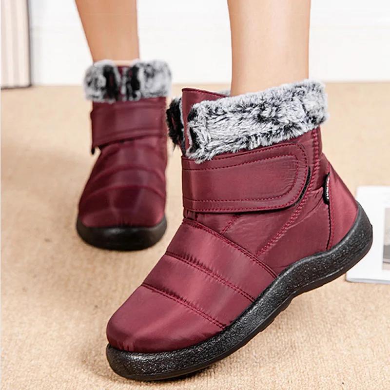 New Women's Shoes Fashion Waterproof Snow Boots Keep Warm Fur Winter Shoes for Woman New Winter Non-slip Black Boots Botas Mujer