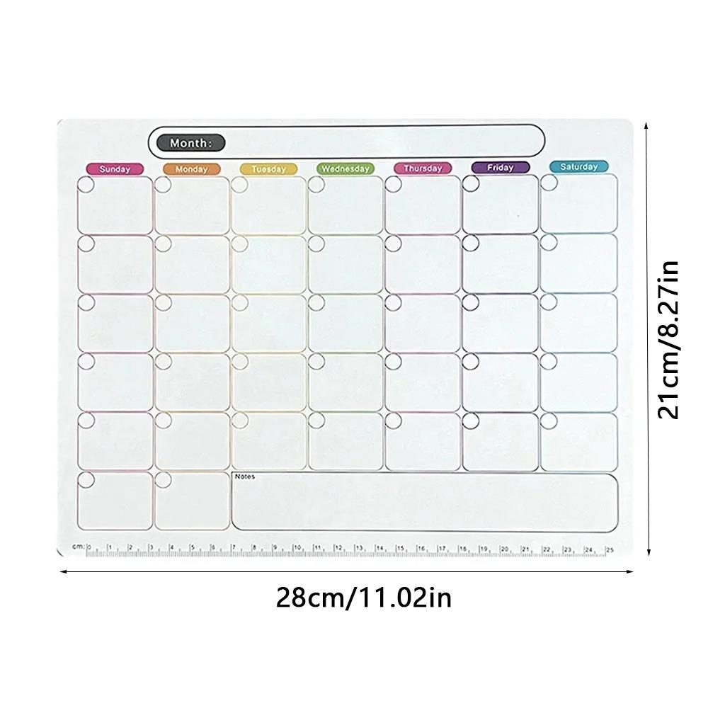 

1Pcs Monthly Weekly Planner Fridge Magnets Soft Erasable Calendar Sticker 28x21cm Magnetic Note Message Board Refrigerator