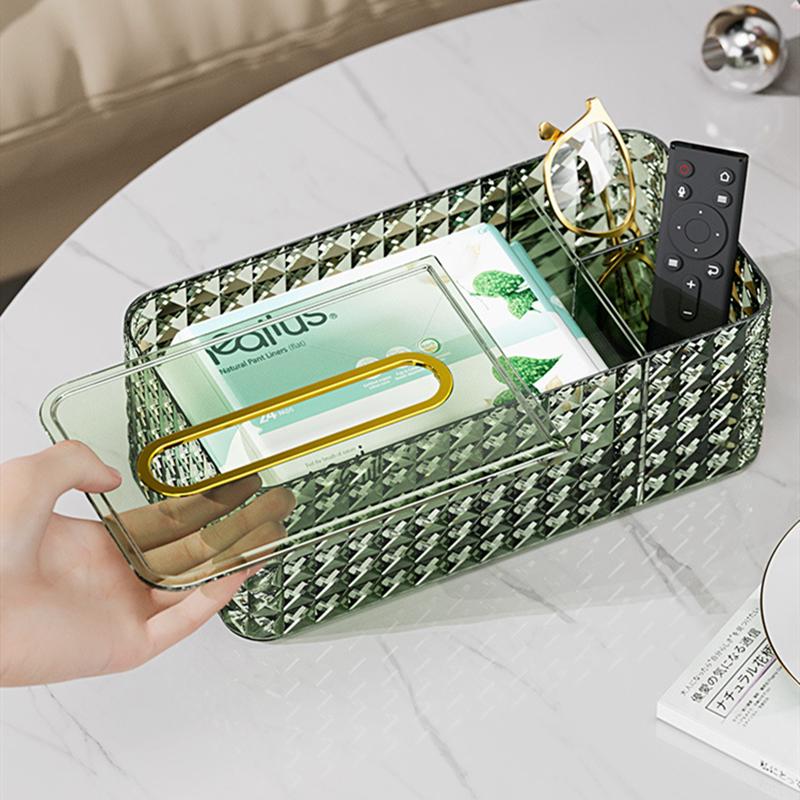 Papperslåda Transparent Pappersbehållare Förvaringshållare för Fjärrkontroller för Kök Vardagsrum