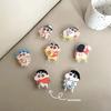 Crayon Shin Chan Anime Figures Cartoon Mobile Phone Cushion Bracket Interest Back Stick Telescopic Bracket Desktop Ornament Gift