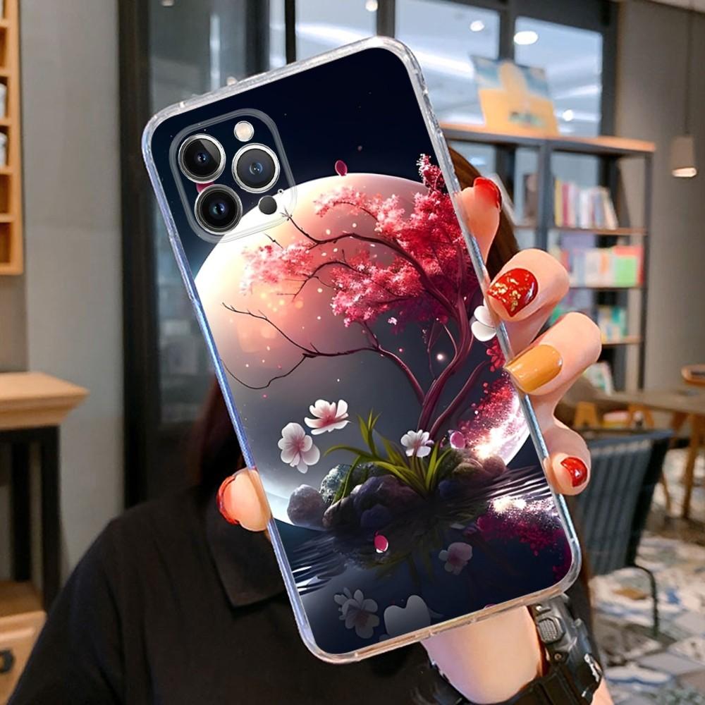 Luxury Moon Phone Case For iPhone 14 11 12 13 Mini Pro XS Max Cover 6 7 8 Plus X XR SE 2020 Funda Shell