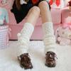 Japanese Style Winter Warm Socks Lolita Warm Leg Knitted Socks  Wool Ball Knitted Foot Covers Leg Warmers With Balls For Women