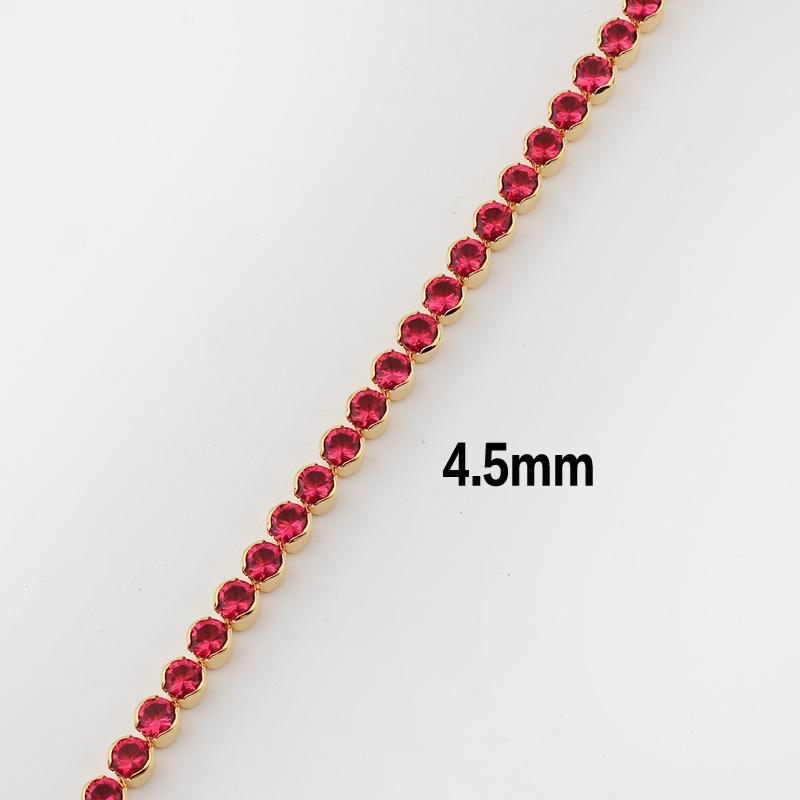 

New Gold Color 1 Row Shiny Colorful Neon Rainbow Iced Out Zircon Charm Thin CZ Tennis Chain 33+7CM Fashion Women Choker Necklace