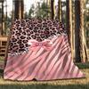 1pc Leopard Print Outdoor Blanket - Soft Flannel Cozy for Travel & Camping - All-Season Warm Bed Cover, Machine Washable Yy251229072