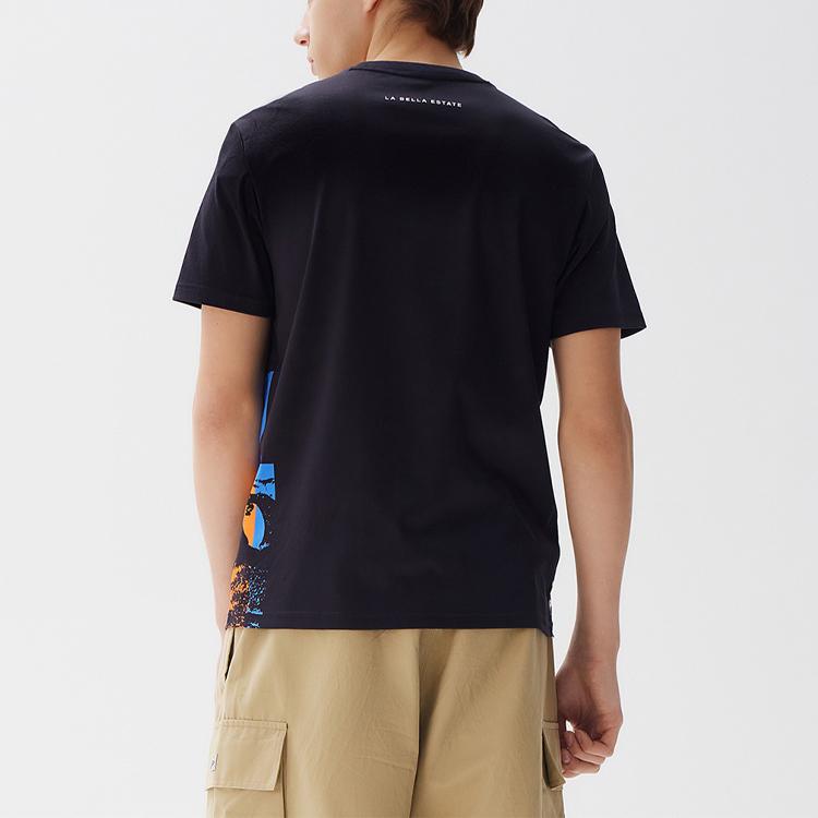 Fila T Shirts Men's Navy Blue Crew Neck Moderate Straight Fit F11M128110FNV