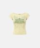 BADBLOOD Archangel Graphic Boat Neck 1/2 T-Shirt - Yellow
