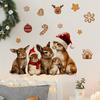 Charming Rabbit Family Gingerbread Christmas Wall Stickers Removable Self-Adhesive For Kids Room Living Room Bedroom Cafe Decor