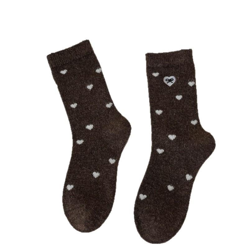 Wollsocken Stil Stickerei Liebe Kniestrümpfe Haufen von Socken Dicke Warme Socken