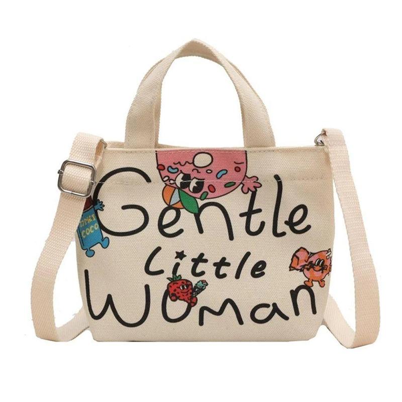 

Холщовая сумка с принтом в виде буквы Сумка-тоут Модная сумка-мессенджер с принтом Женская сумка через плечо Сумки через плечо белый