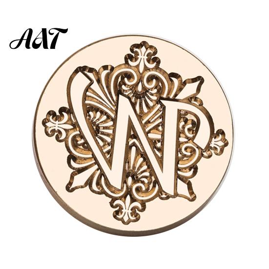 Wax Seal Stamp Head Iris A-Z Initial Alphabet Head, Brass Engraved Stationery Sealing for Wedding Invitations Envelopes Journal Gift Packaging