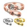 Just Breathe Dandelion Ring Adjustable Zinc Alloy Hope Ring Inspirational Dandelion Ring Encouragement Gift for Women Mother's Day Birthday