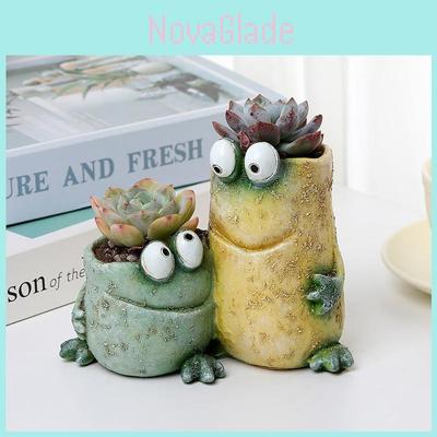 Cartoon Frog Resin Decoration Creative Funny Home Garden Planter For Kids And Adults