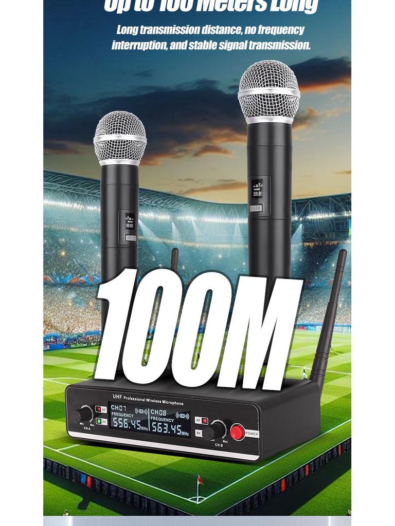 Dual-Purpose Wireless Handheld Microphone: Ideal for Home, Stage, Weddings, and Live Performances