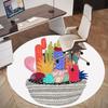1pc cactus succulent Round Chair mat Area Rug - Non-Slip, Floor Mat for Office, Bedroom, and Indoor Decor c1118205
