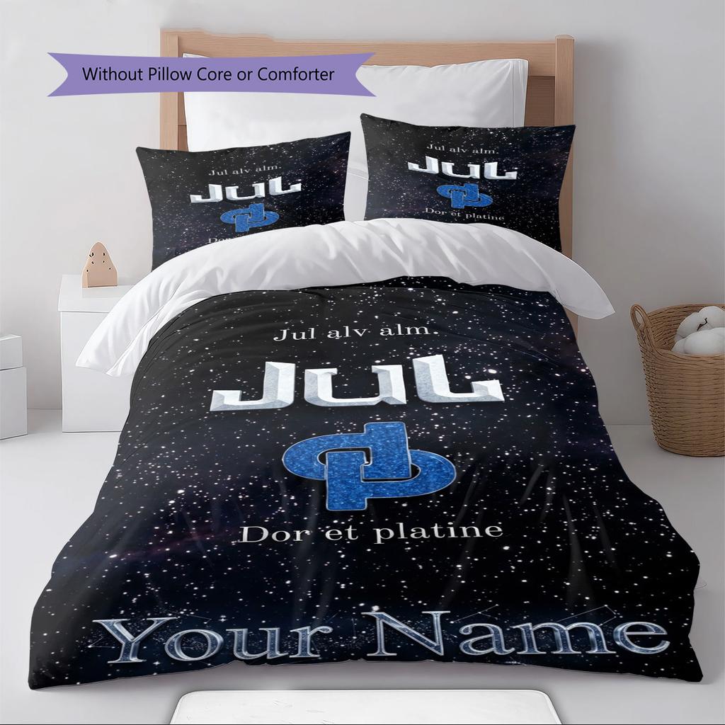 Name Custom Jul album Poster Pattern Bedding Set Quilt Cover Pillowcase Home Decor Gift (1 * duvet cover + 2 * pillowcase, without core)