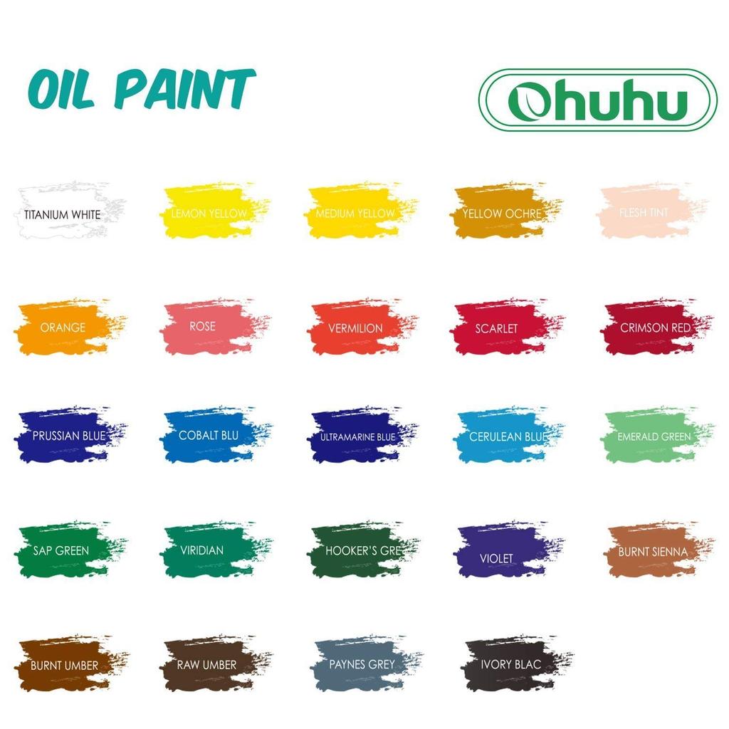 Ohuhu Oil Paint Set, 24 Colors, Oil Paints, Painting Supplies, Beginners, Adults, Boys, Girls, 12ml Paint Tubes