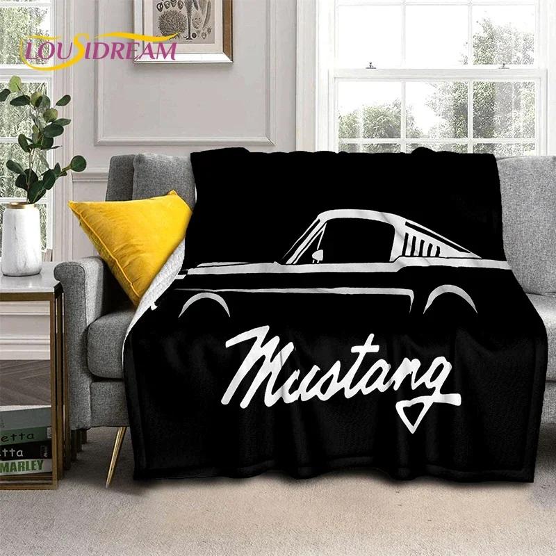 

29 Style F-Ford Mustang Racing Car Cartoon Blanket,Soft Throw Blanket for Home Bedroom Bed Sofa Picnic Travel Office Cover Child 30x40in