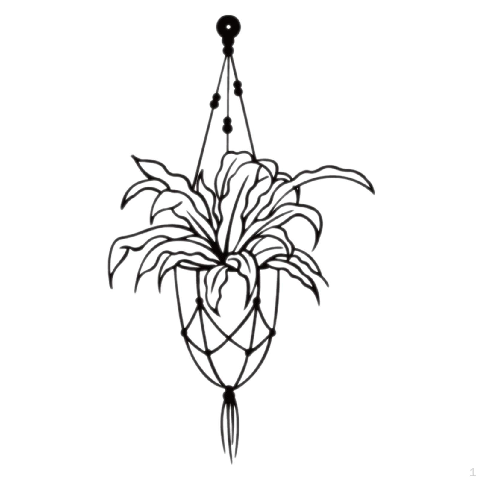 

Metal Vase Flowers Sign Floral Wall Decor Minimalism Elegant Plant Potted Art Walls Hanging for Style A