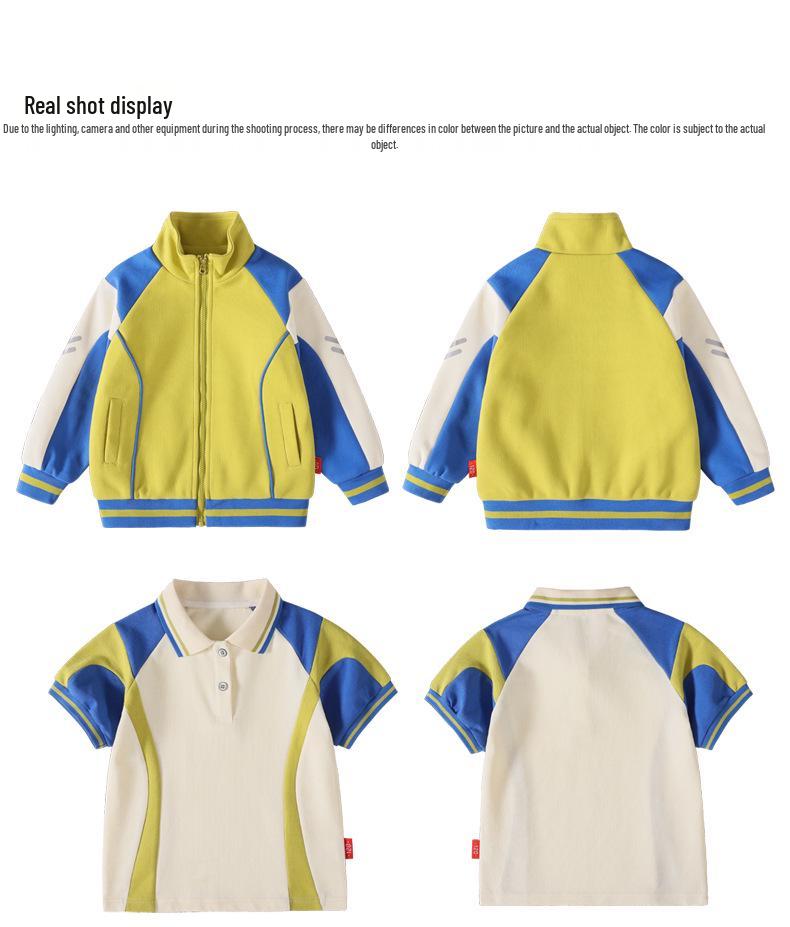 Spring/Autumn Kindergarten and Primary School Sports Uniform 3-Piece Set for Boys and Girls