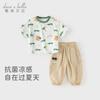 David Bella Children's Cropped Pants Set Summer Outfit New Boys' Antibacterial Cool Clothes Baby Two-piece Set