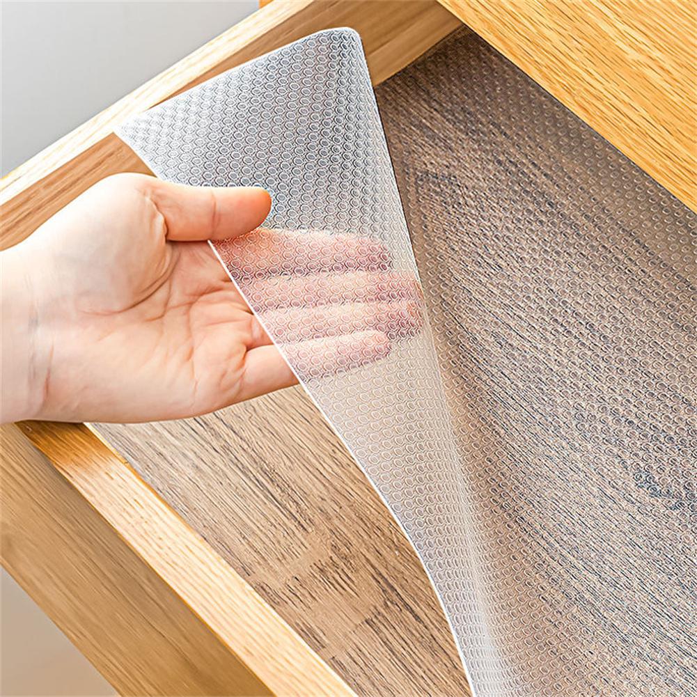 1 Roll 50x150cm Kitchen Transparent Sticker Cupboard Drawer Waterproof Dustproof Mat Paper Home Decoration Accessories