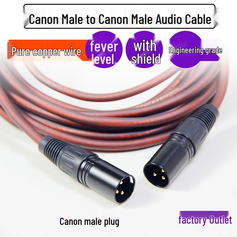Pure Copper XLR Male-Female Condenser Microphone Balanced Audio Extension Cable