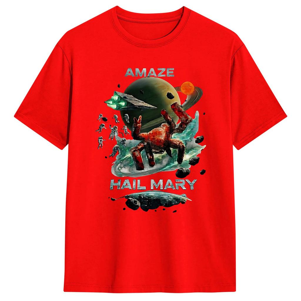Oversized TShirt Summer Project Hail Mary Rockys and Ryland Grace Sci Fi Friendship Space Fashion T Shirts Cotton Tee Shirt