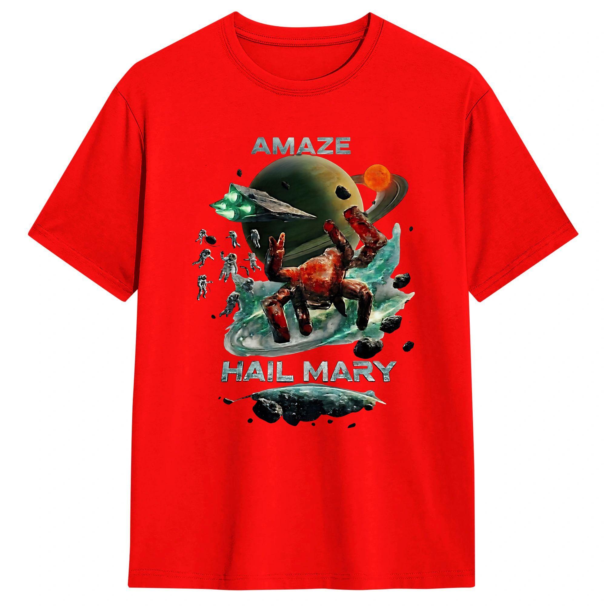 

Oversized TShirt Summer Project Hail Mary Rockys and Ryland Grace Sci Fi Friendship Space Fashion T Shirts Cotton Tee Shirt S