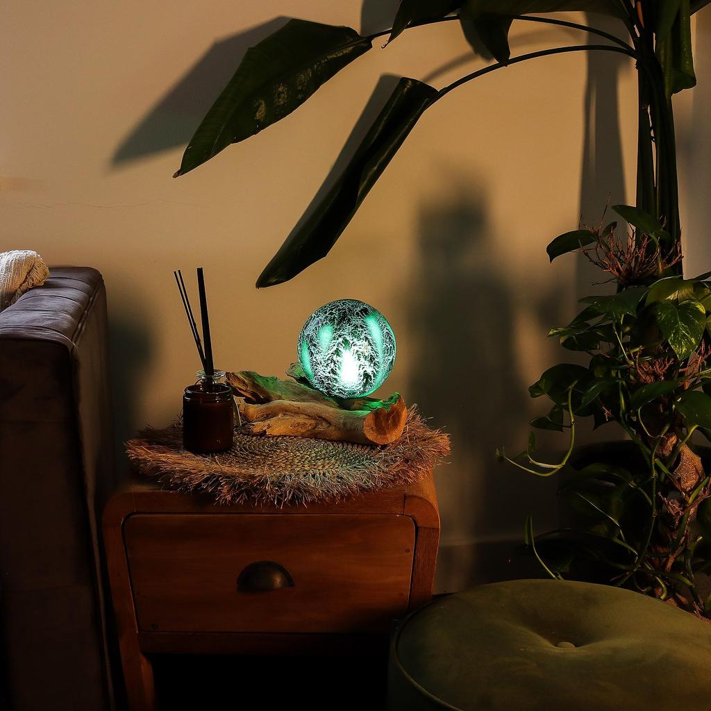 Lampada DriftGlow Paralume Verde Smeraldo Crepato