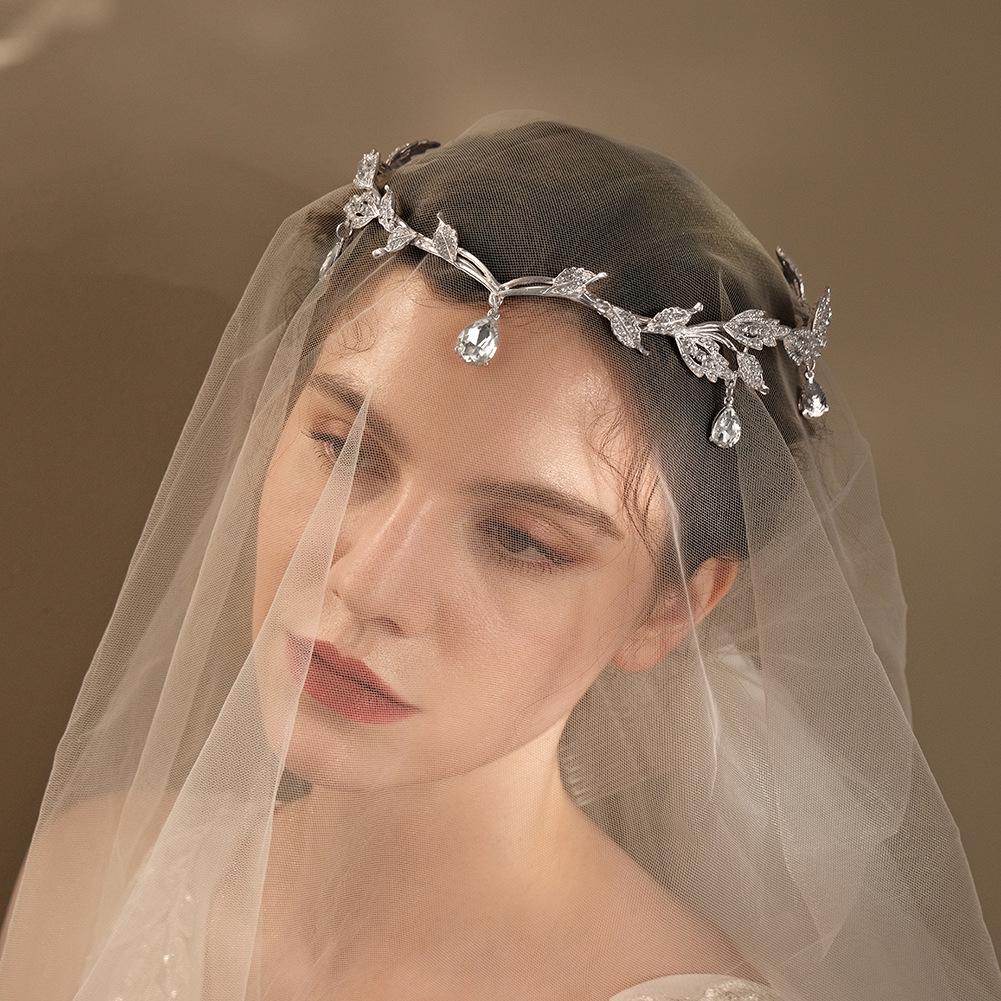 Bohemian Rhinestone Bridal Teardrop Forehead Headpiece