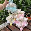 Bow Knot Plush Rabbit Keychain Princess Pearl Dress Rabbit Doll Keyring  Backpack Decor
