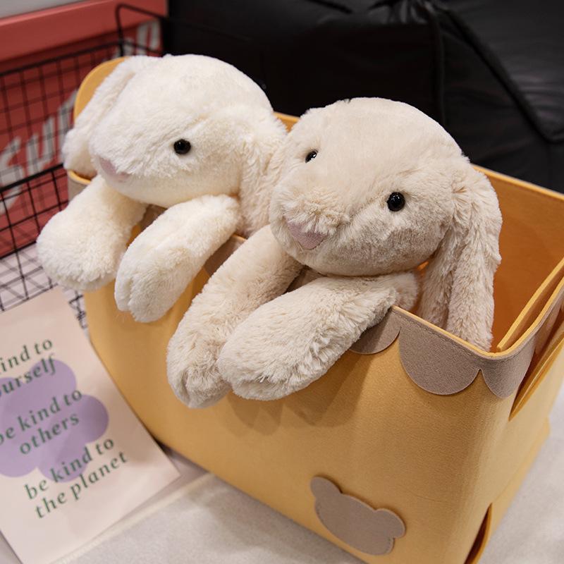 Lop-eared Bunny Plush Toy and Figurine - Calming Rabbit Doll Gift for Girls' Birthdays