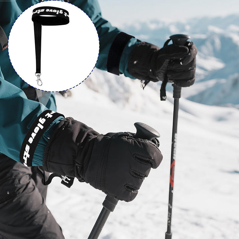 Nylon Wrist Straps Black 10 Inches 2 Pieces Elastic Gloves Accessories For Men Women Winter Sports Skiing Anti Loss Hanging Straps For Gloves Fixing