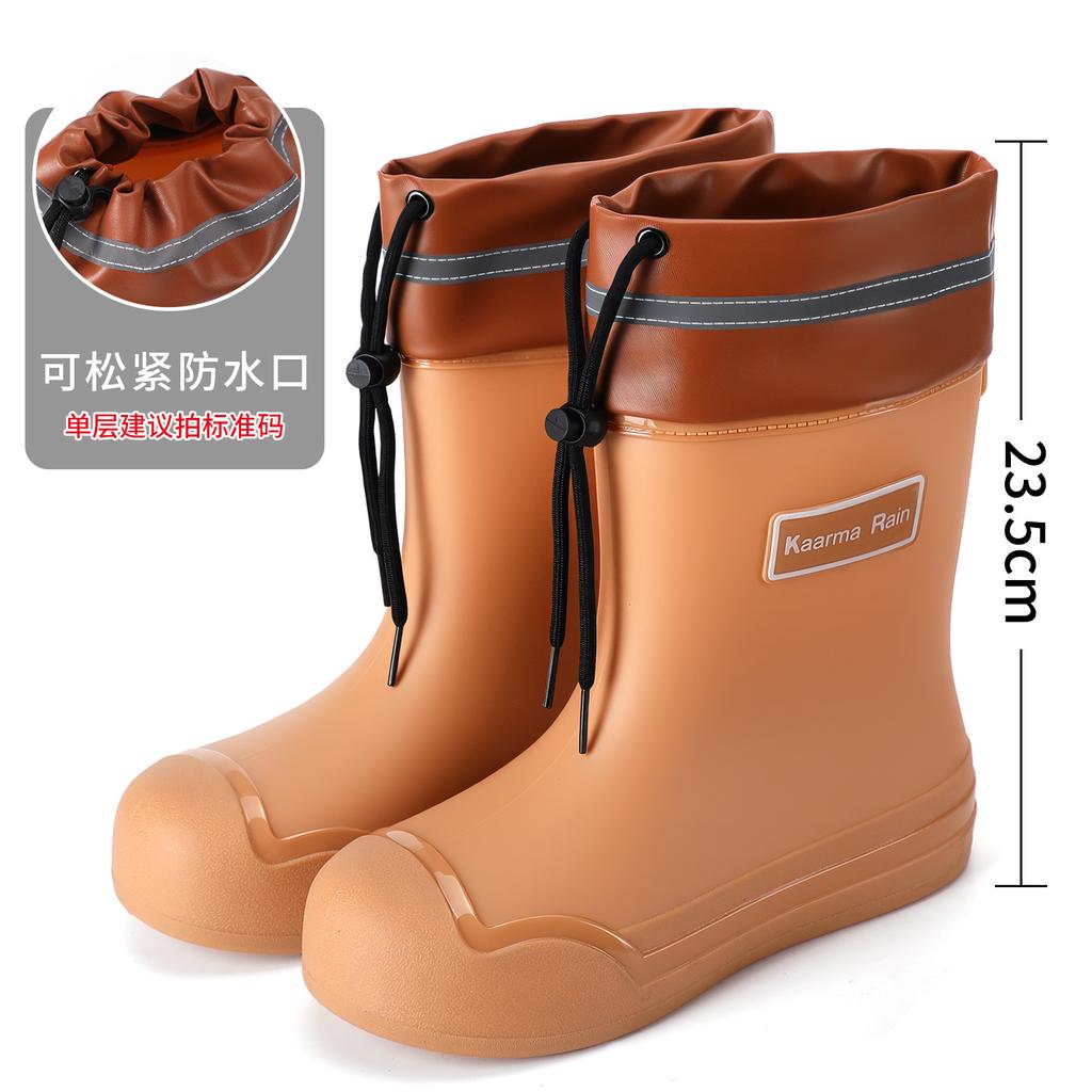 Outdoor Fashion Women's Rain Boots Non-slip Waterproof Thickened Bundle Rain Shoes Car Wash Outer Wear Medium Tube Cute