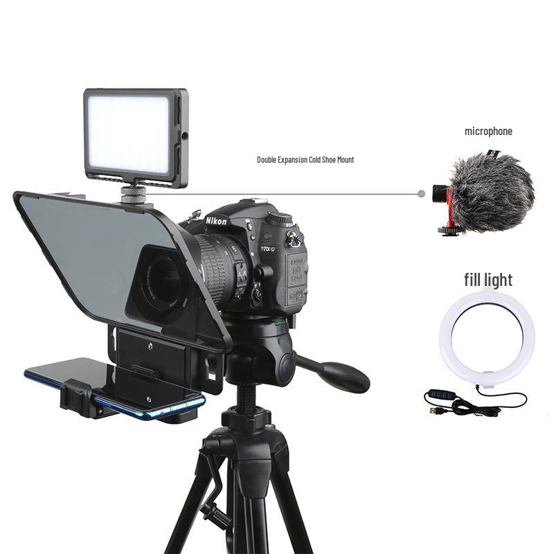 Bestview T2/T3 Dual Teleprompter for Phones/Tablets - Ideal for Live Broadcasts, Interviews, and Subtitles.